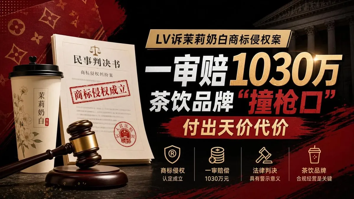 LV诉茉莉奶白商标侵权——一个花卉图案，一审赔1030万--明岑律师事务所