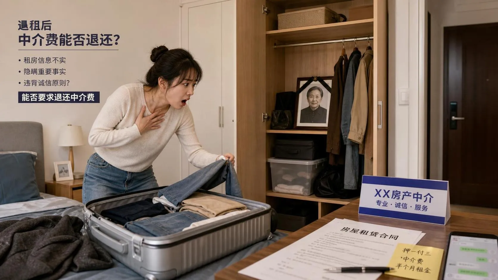 上海租房遇遗留物品中看到遗像，凶宅能退中介费吗？  广州租房纠纷律师.jfif