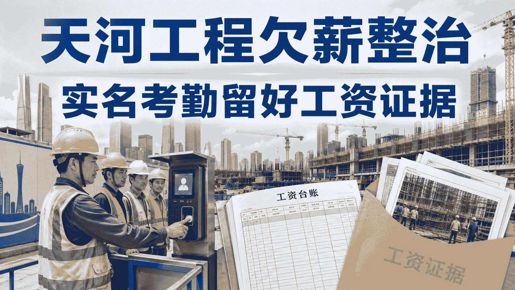 天河建筑工地农民工实名制与欠薪证据整理示意图